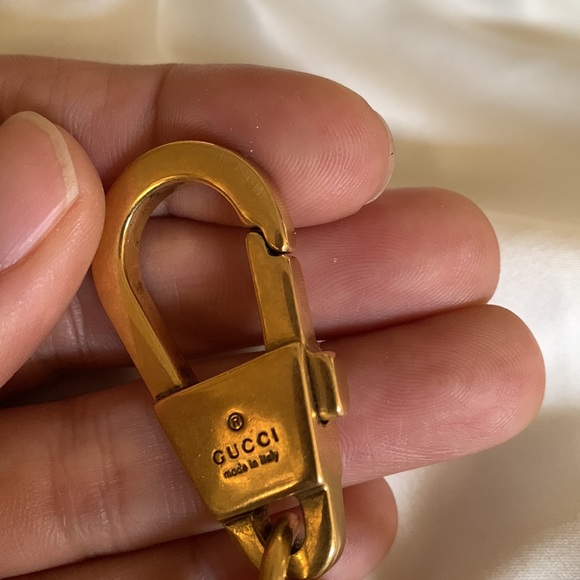 Gucci Brass GG Supreme Rocketship Key Chain - Picture 14 of 17